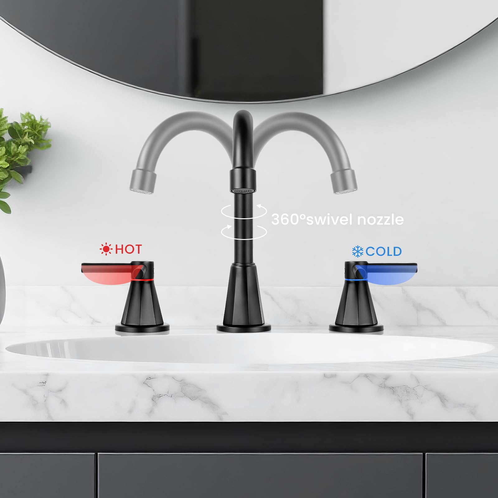 LUFG matte black finish on stainless steel faucet for durability