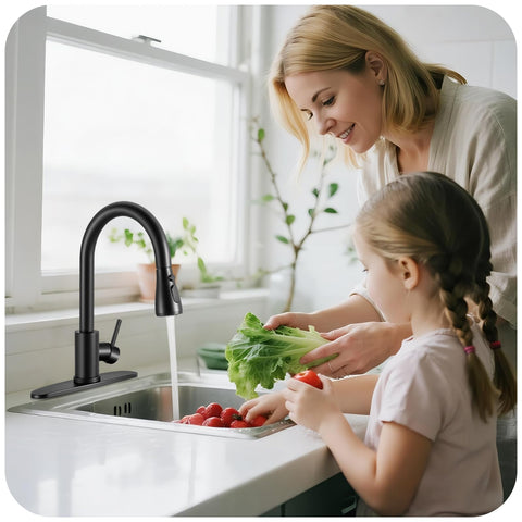 LUFG high arc stainless steel faucet offers durable kitchen performance