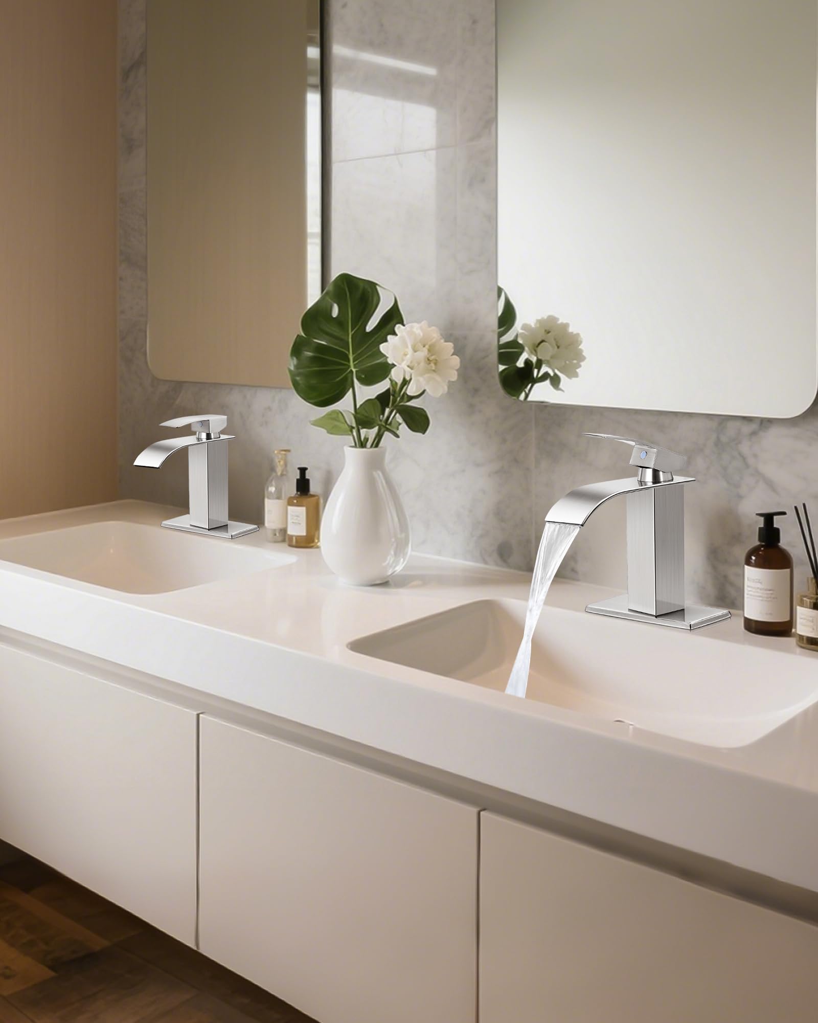 LUFG minimalist design blends with many bathroom styles