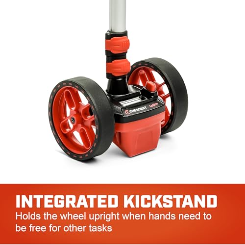Lufkin CMW4DUAL kickstand keeps wheel upright while hands are free