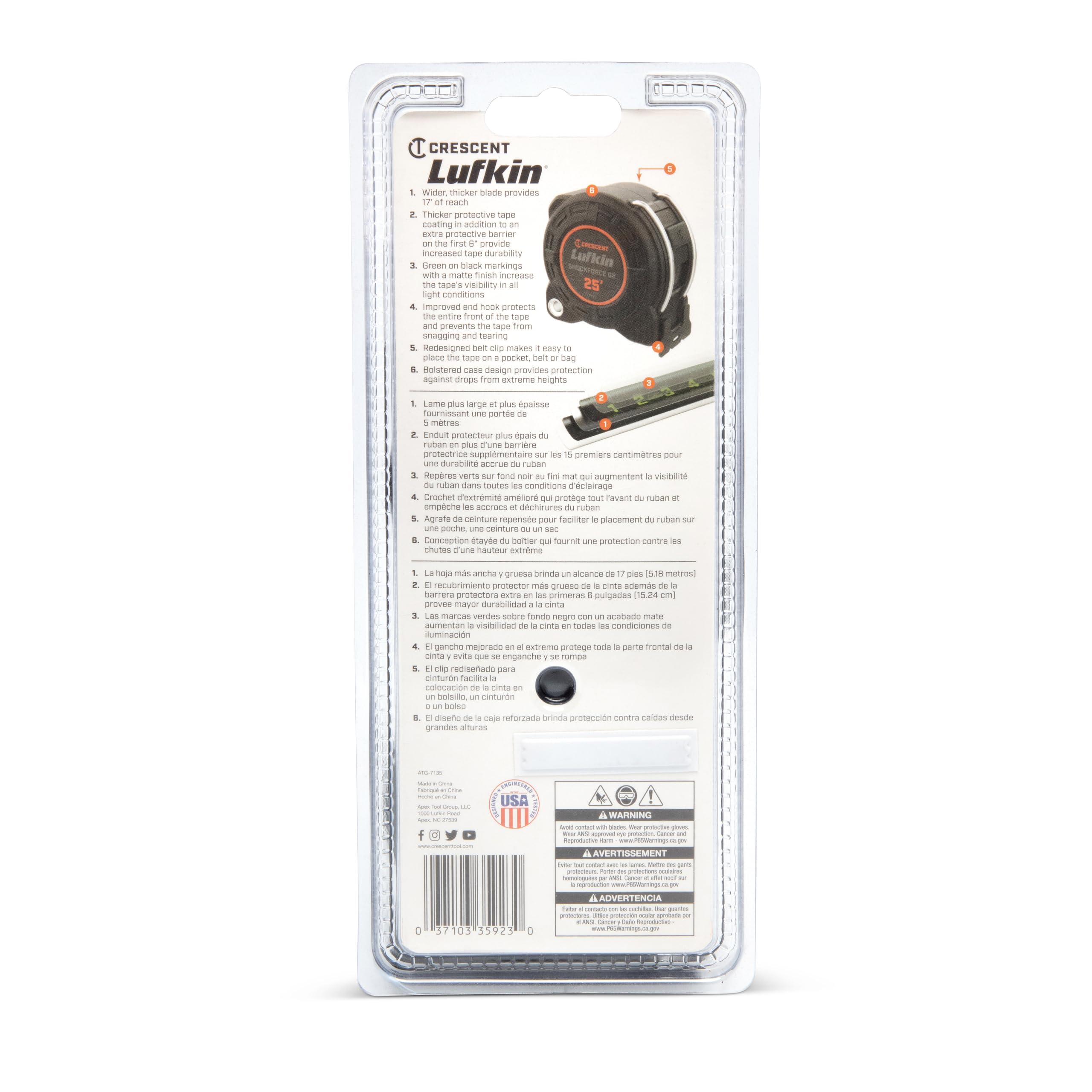 Lufkin Crescent Shockforce G2 protective case resists drops in demanding settings.