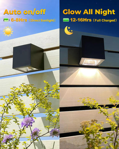 LUHLEE dusk-to-dawn solar wall light provides soft 40-lumen glow all night.