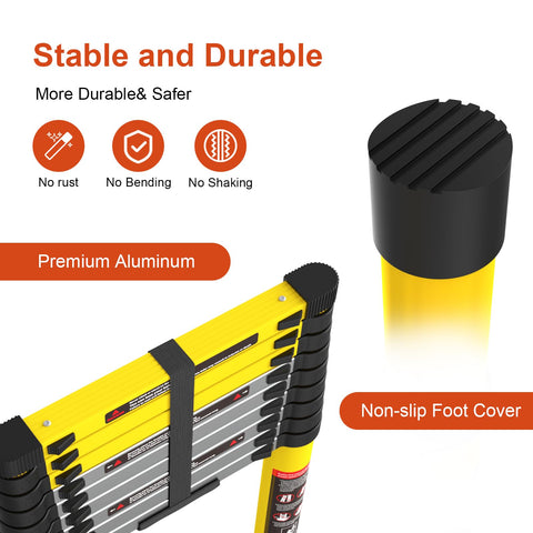 LUISLADDERS rustproof aluminum construction withstands outdoor use.