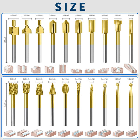 Lukcase titanium-coated router burrs enable smooth, efficient cutting and long life