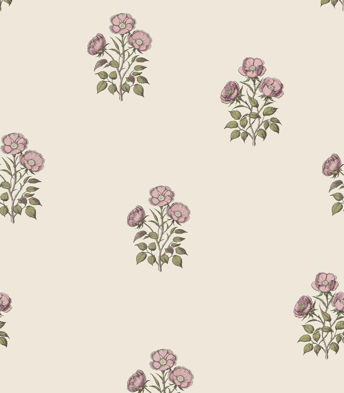LUKUUI beige floral wallpaper roll with rose pattern for walls