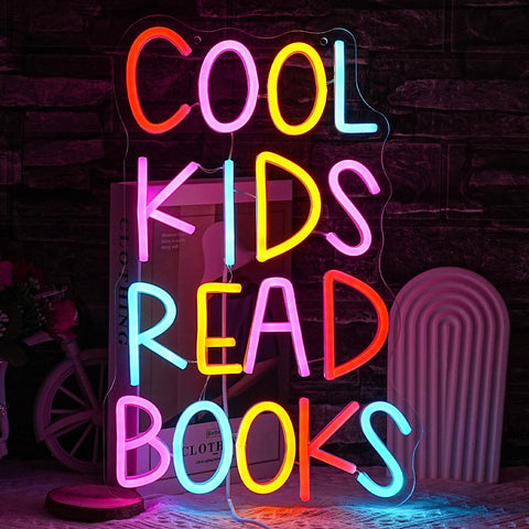 LULANMP cool kids read books neon sign glowing warmly to encourage reading in any space