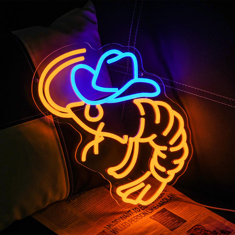 LULANMP 12.5 by 13 inch shrimp sign brightens home and shop spaces.