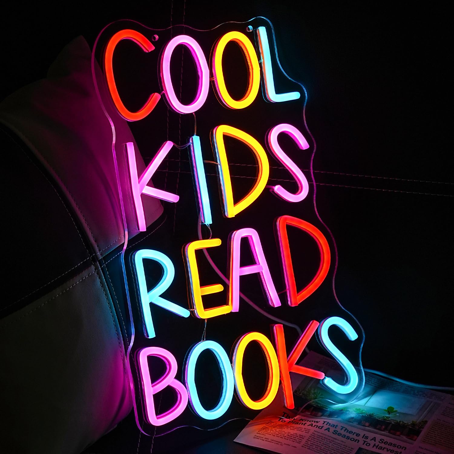 LULANMP reading corner LED neon provides a soft focal point