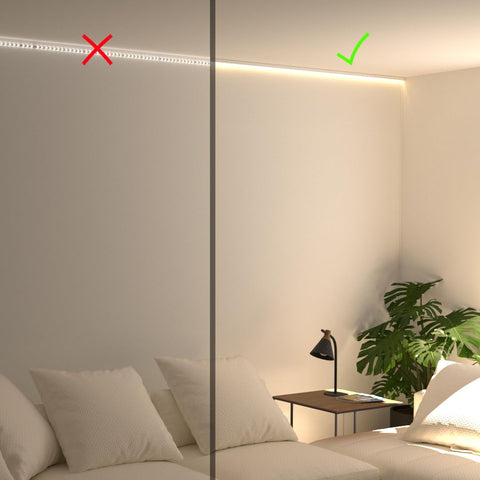 Luma Cove adhesive-wall-clips simplify mounting on rental walls.
