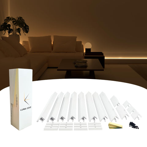 Luma Cove conceal-led-strips kit for a clean, indirect lighting effect.