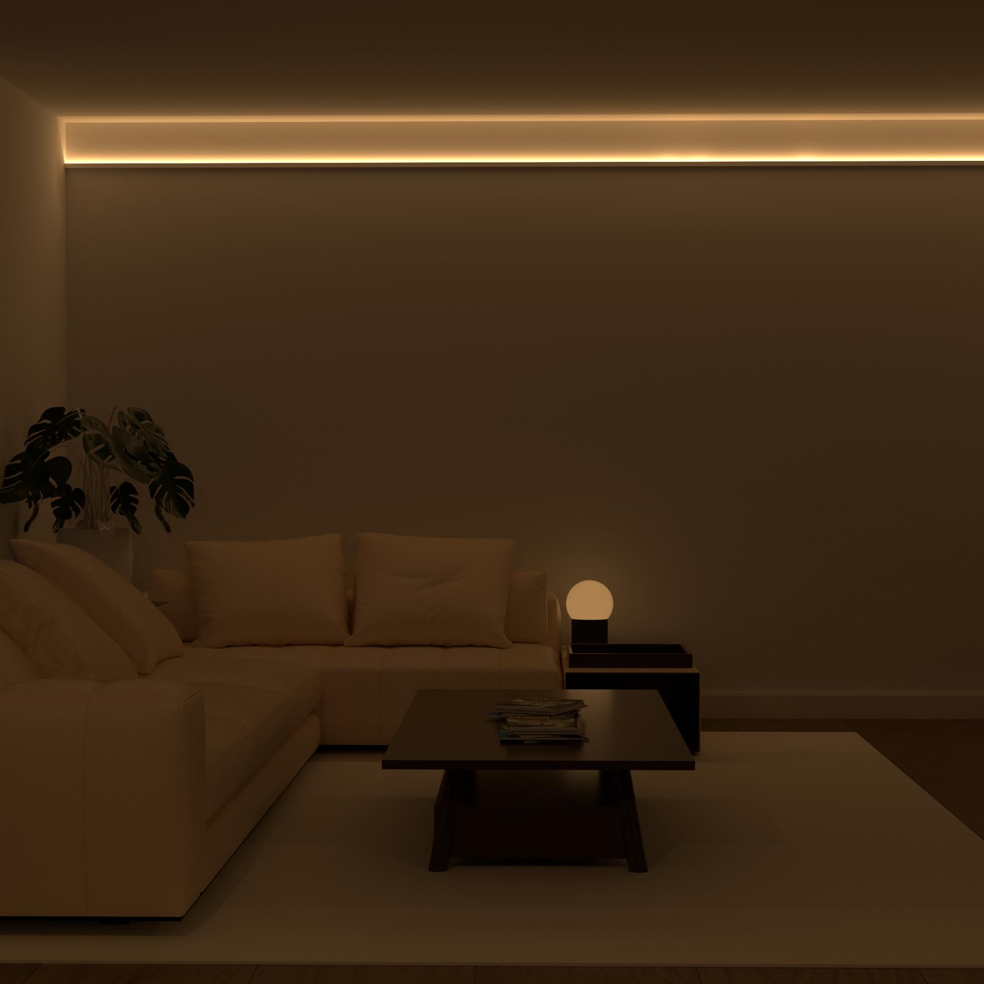 Luma Cove one-and-a-half-inch-channel adapts to tight wall spaces.