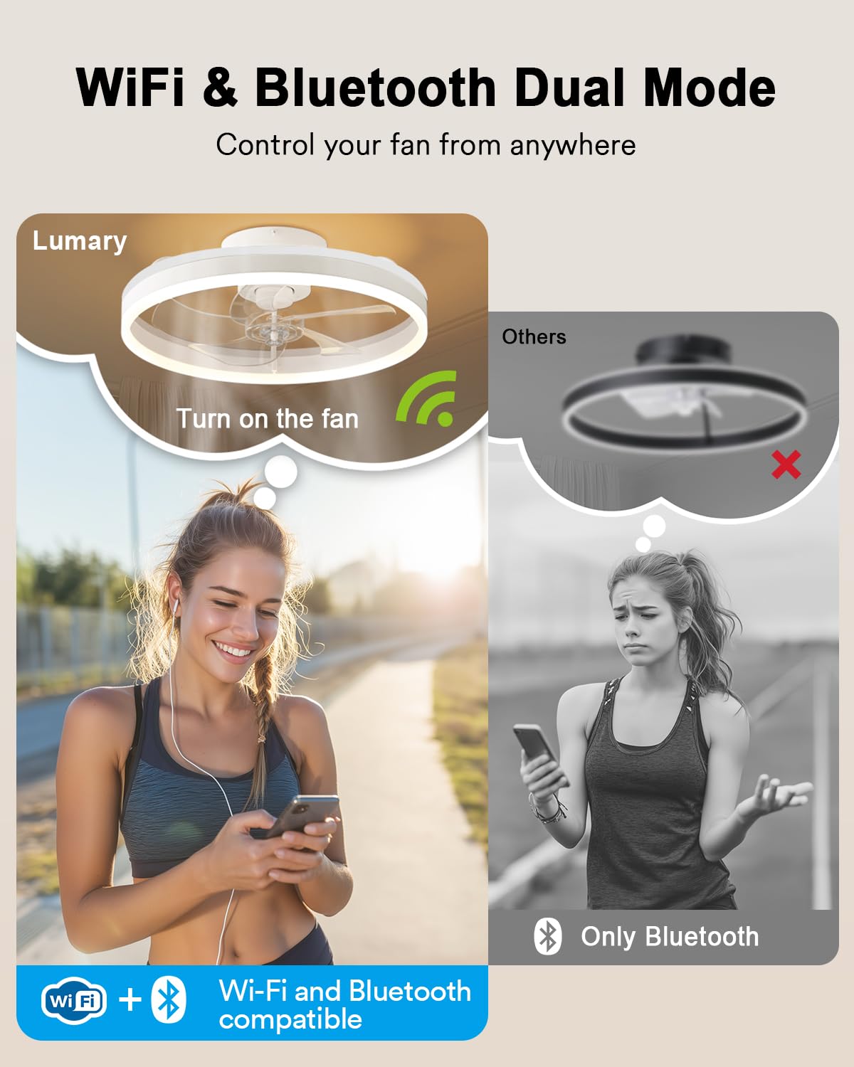Lumary ultra-quiet DC motor operates quietly for bedrooms