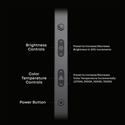 LUME CUBE Edge Light 2.0 brightness control demonstrates adjustable output