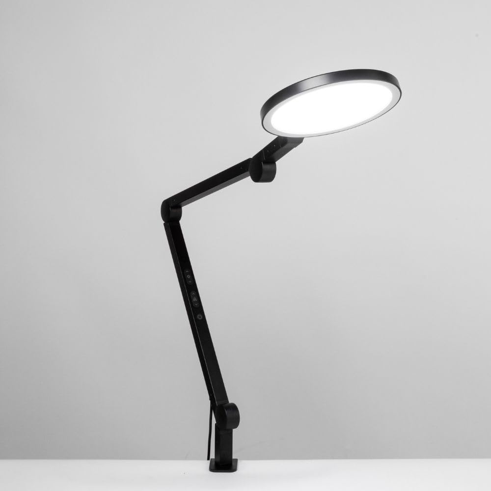 LUME CUBE Edge Light 2.0 tilting head provides even workspace illumination
