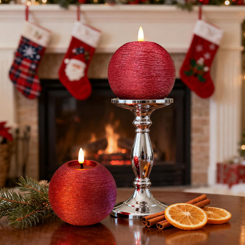 Lumeavetra windowsill centerpiece adds glittery holiday charm.