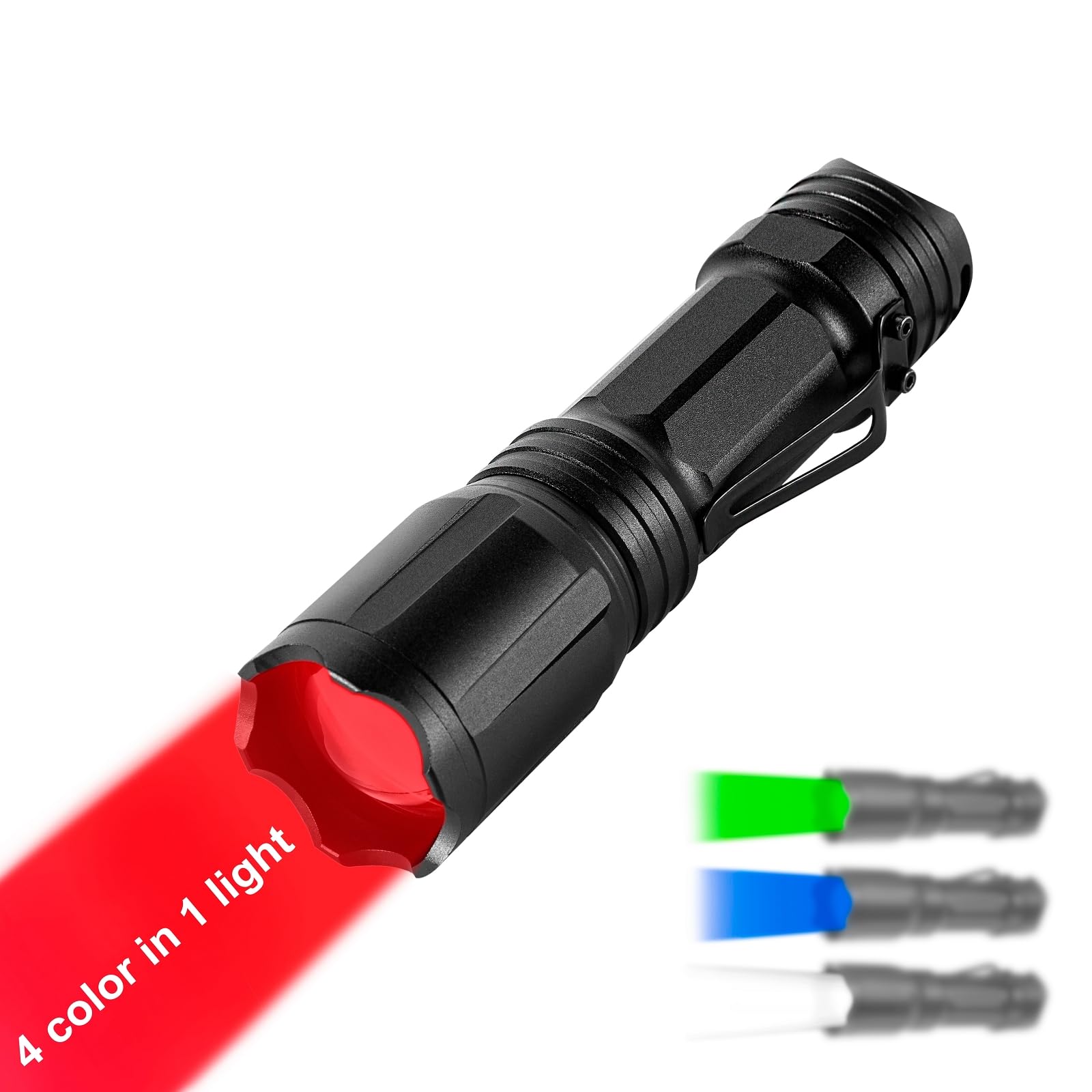 LUMENSHOOTER Upgraded Zoomable Red Flashlight front view for easy carry