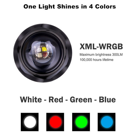 LUMENSHOOTER Zoomable red flashlight side button for quick color cycling