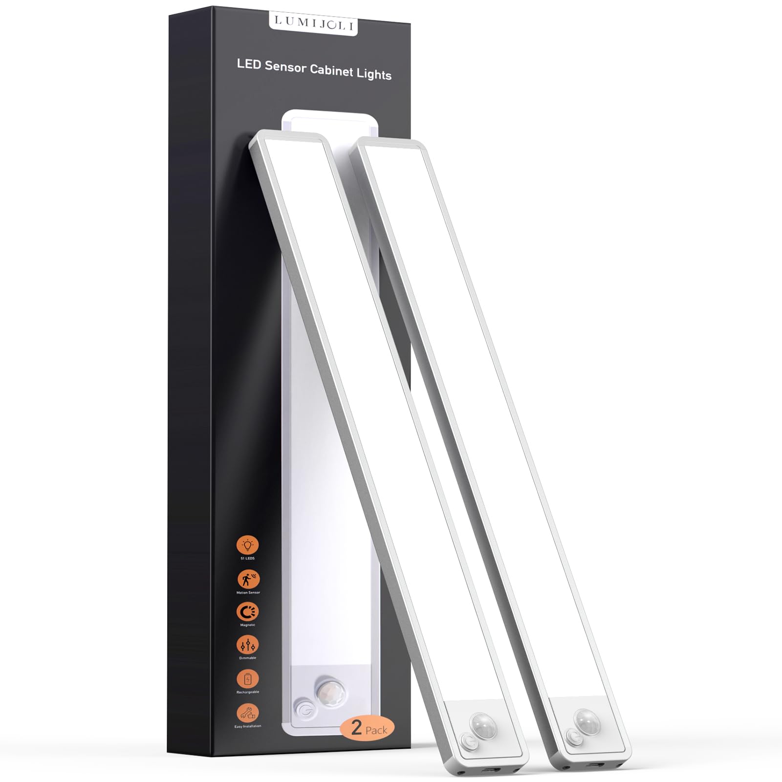 LUMIJOLI under-cabinet light with motion sensor for hands-free illumination.