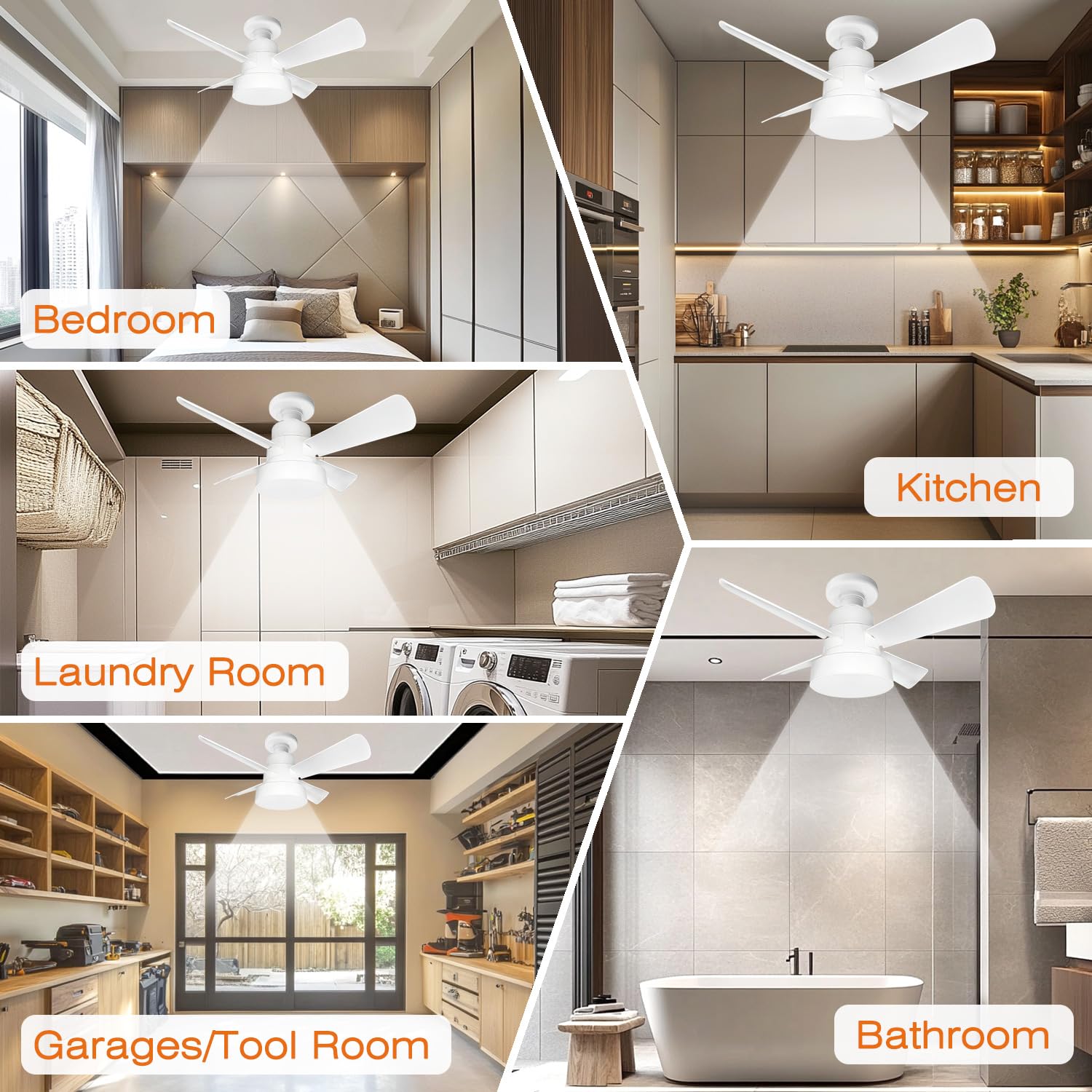 LUMILECT Socket Fan Light dimmable LED brightness from warm to daylight.