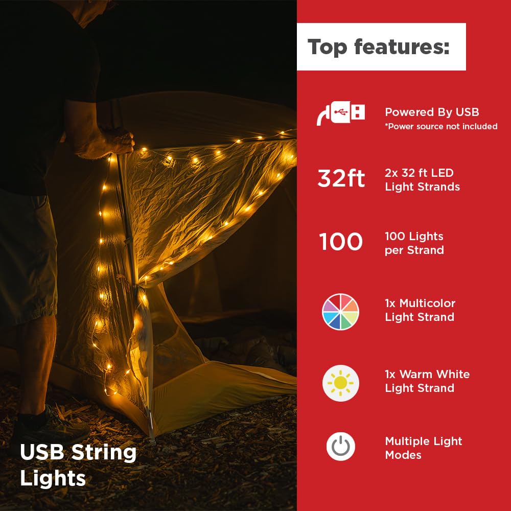 Luminaid multicolor 32ft strands add vibrant mood to outdoor gatherings.