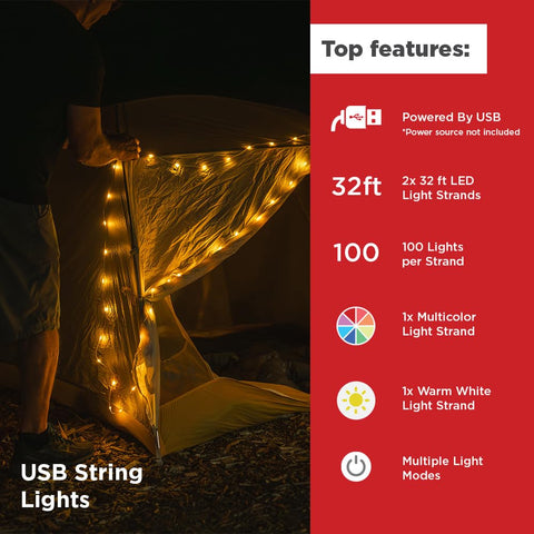 Luminaid multicolor 32ft strands add vibrant mood to outdoor gatherings.