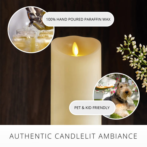 Luminara battery-operated candle with timer in ivory for automated lighting