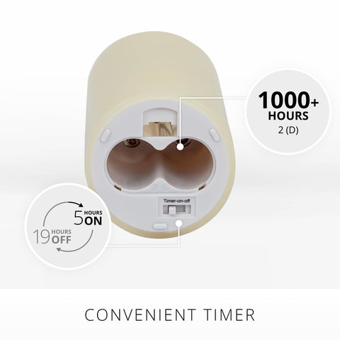 Luminara battery-operated candle features timer function