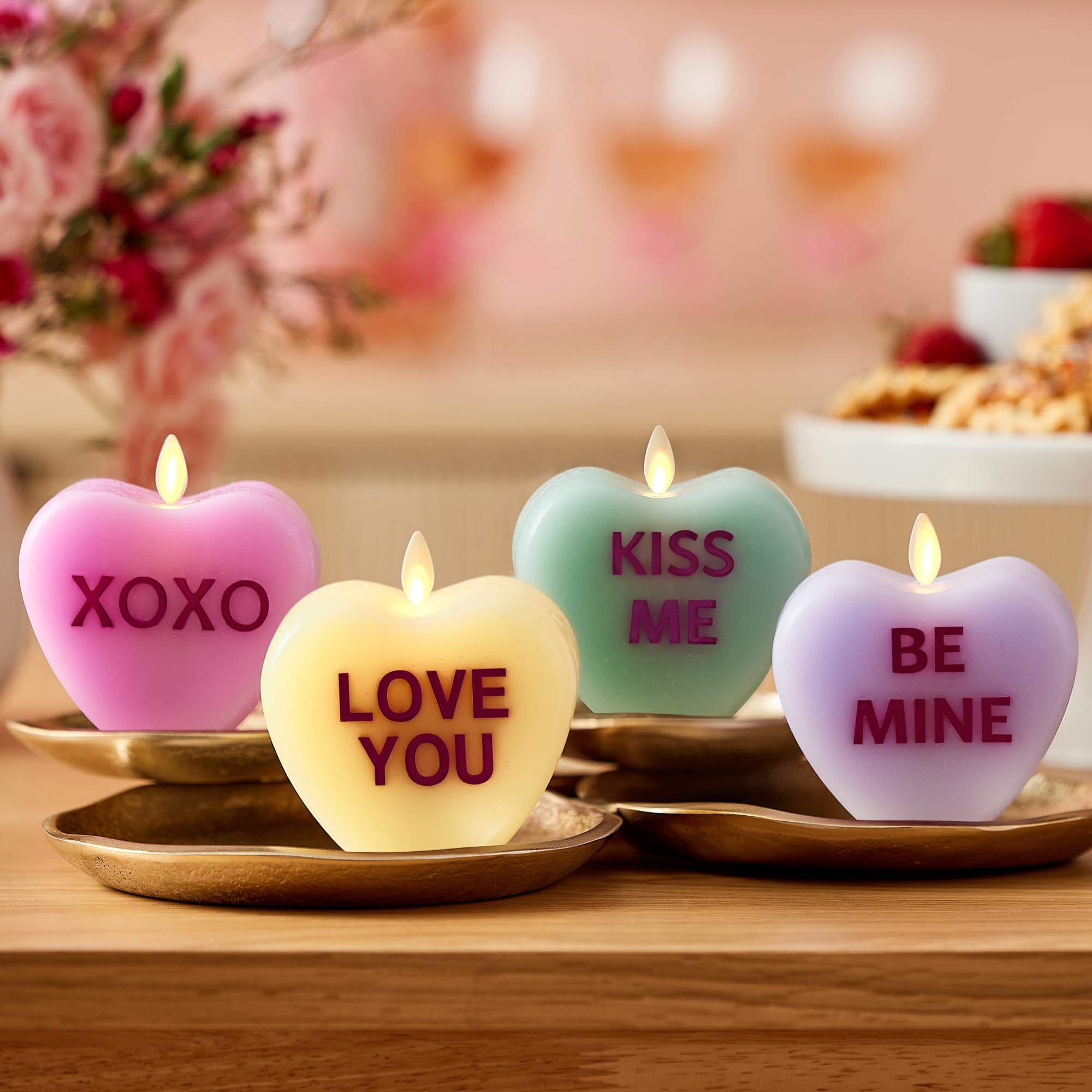 Luminara Candy Heart bedroom nightlight adds gentle eye friendly illumination