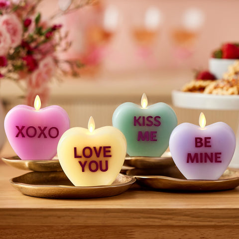 Luminara Candy Heart bedroom nightlight adds gentle eye friendly illumination