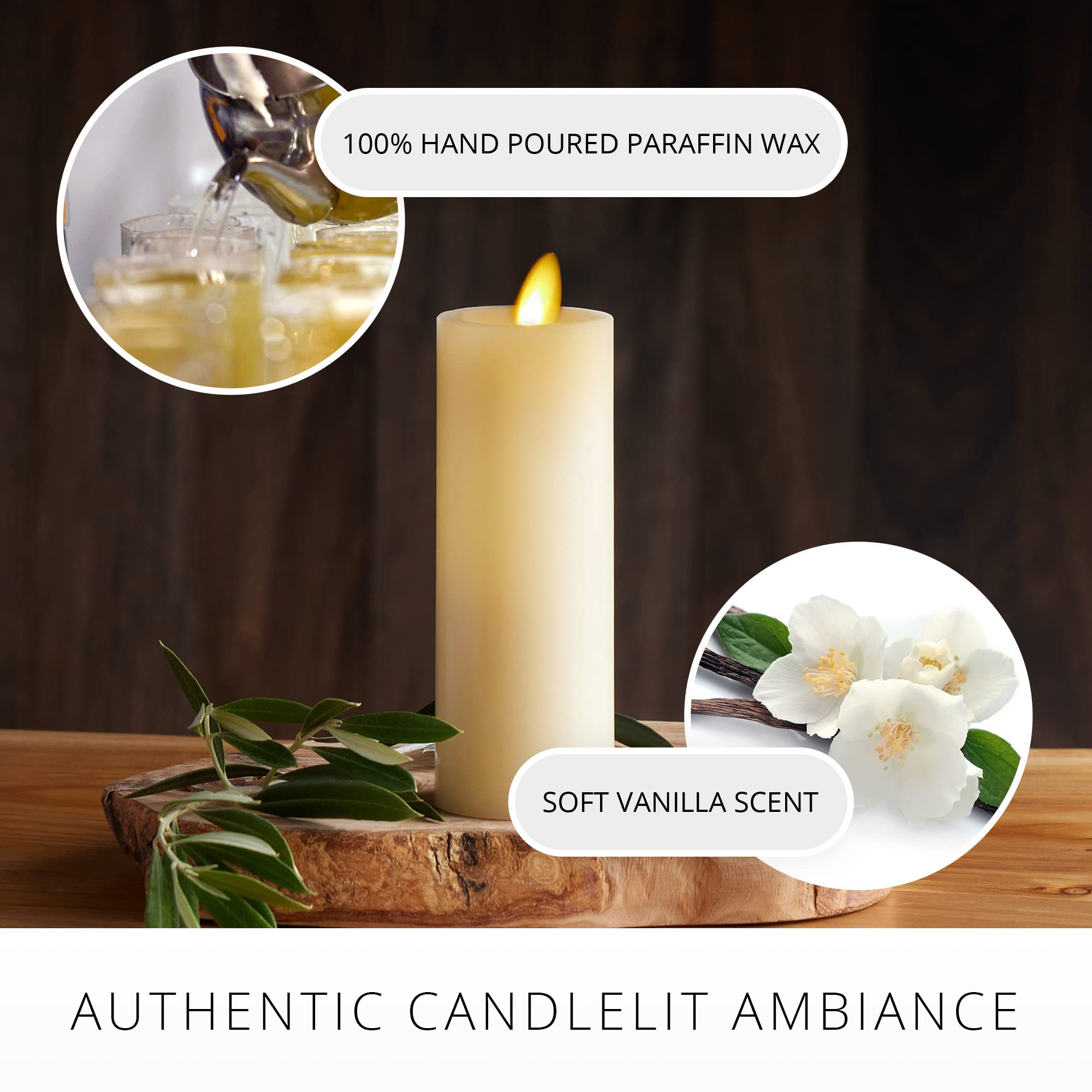 Luminara ivory candle with remote compatibility for convenient placement