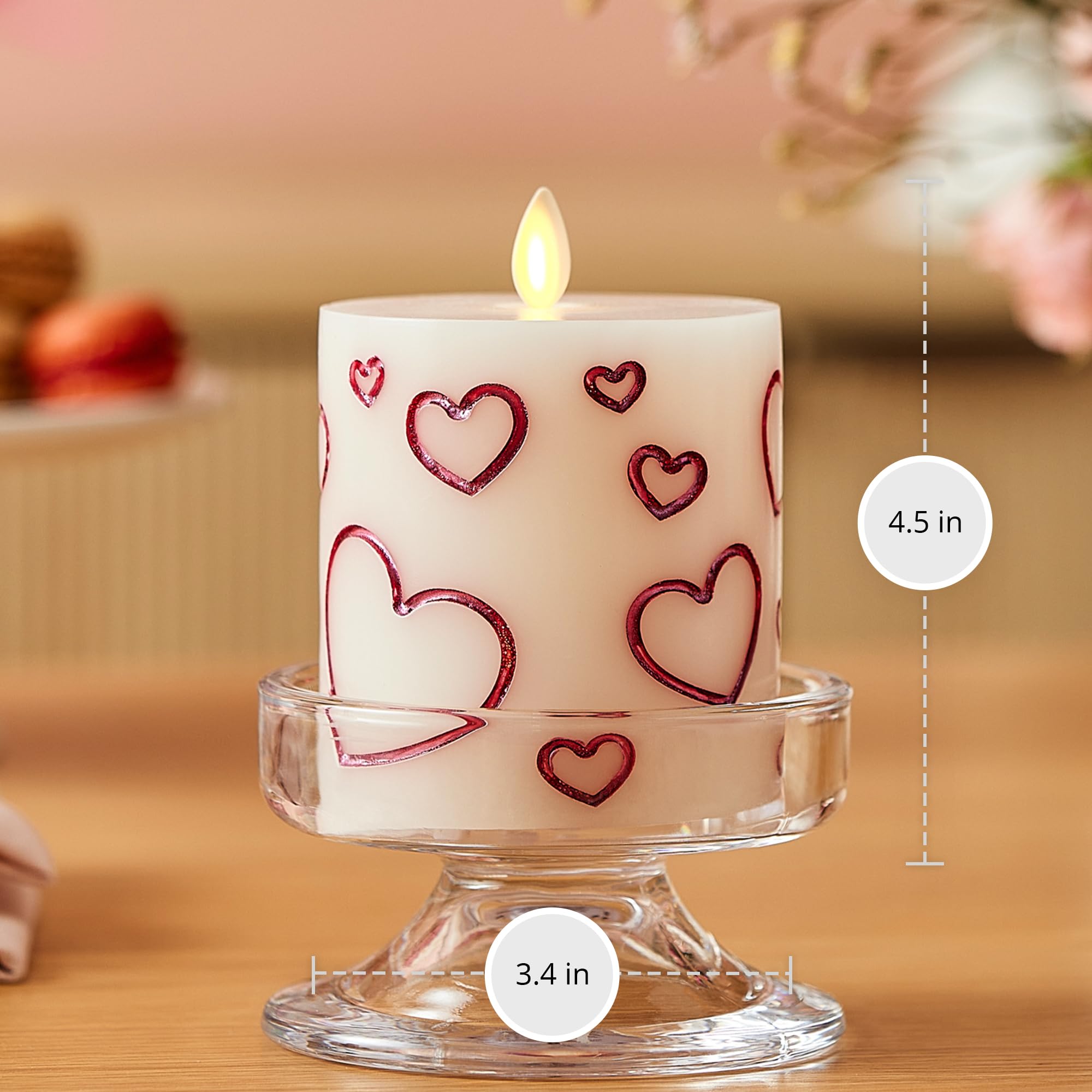 Windowsill setup with magenta pillar enhancing romantic evening mood