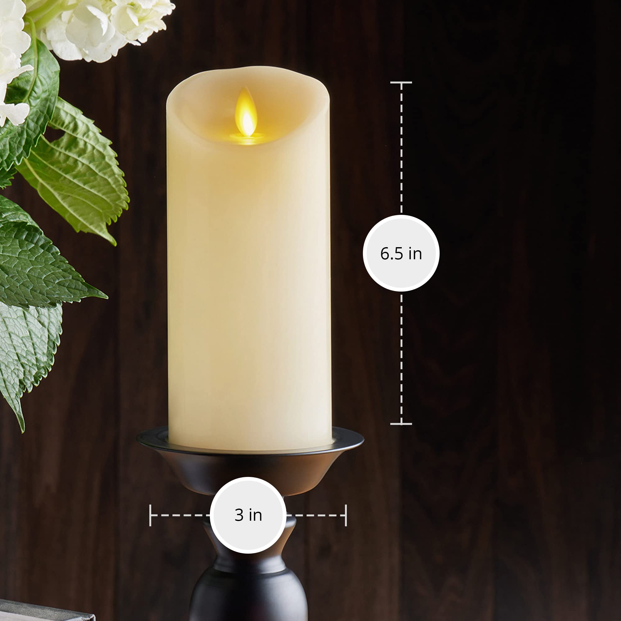 Luminara decorative ivory pillar centerpiece for weddings and holidays