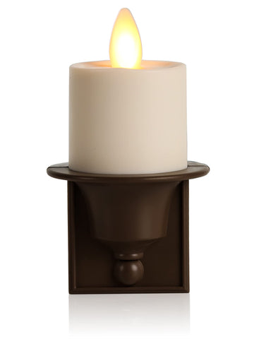 Luminara flameless candle nightlight bronze with plug-in outlet design for easy use in any room