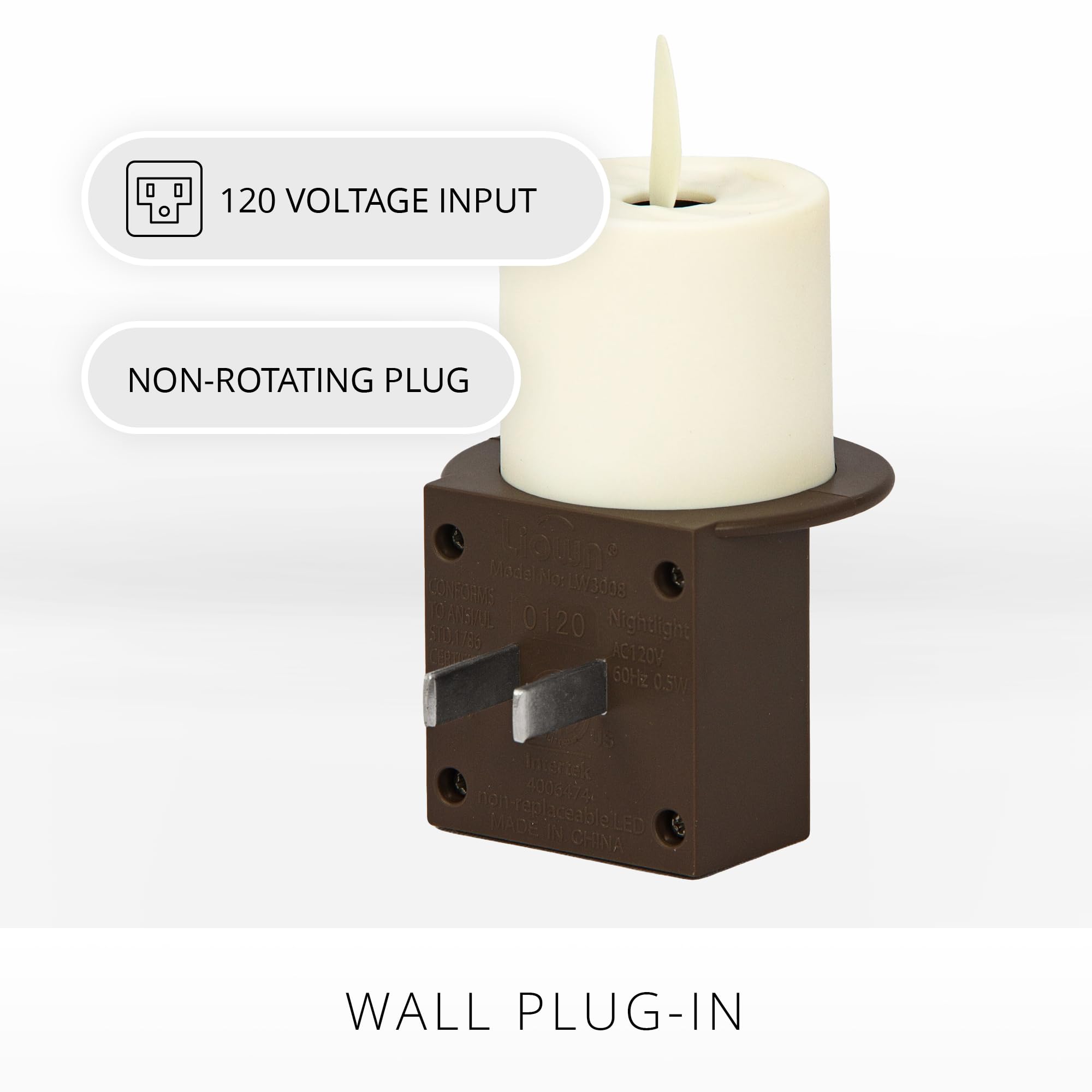 Luminara bronze night light with Real Flame-Effect for cozy ambience