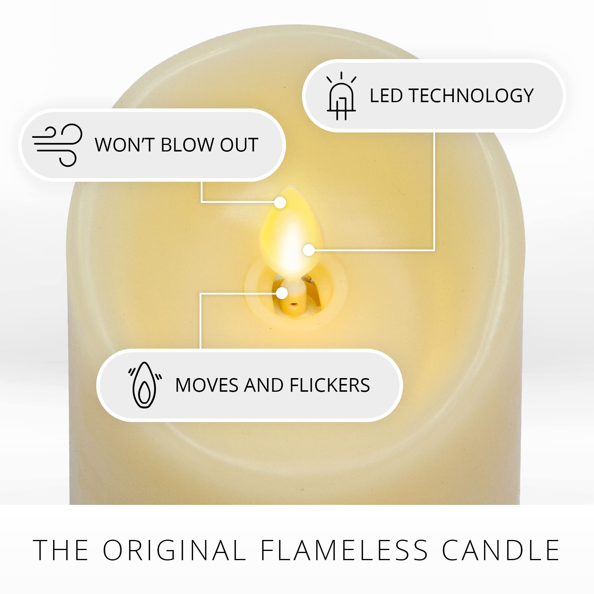 Luminara flickering flame delivers life-like warmth for cozy evenings at home.