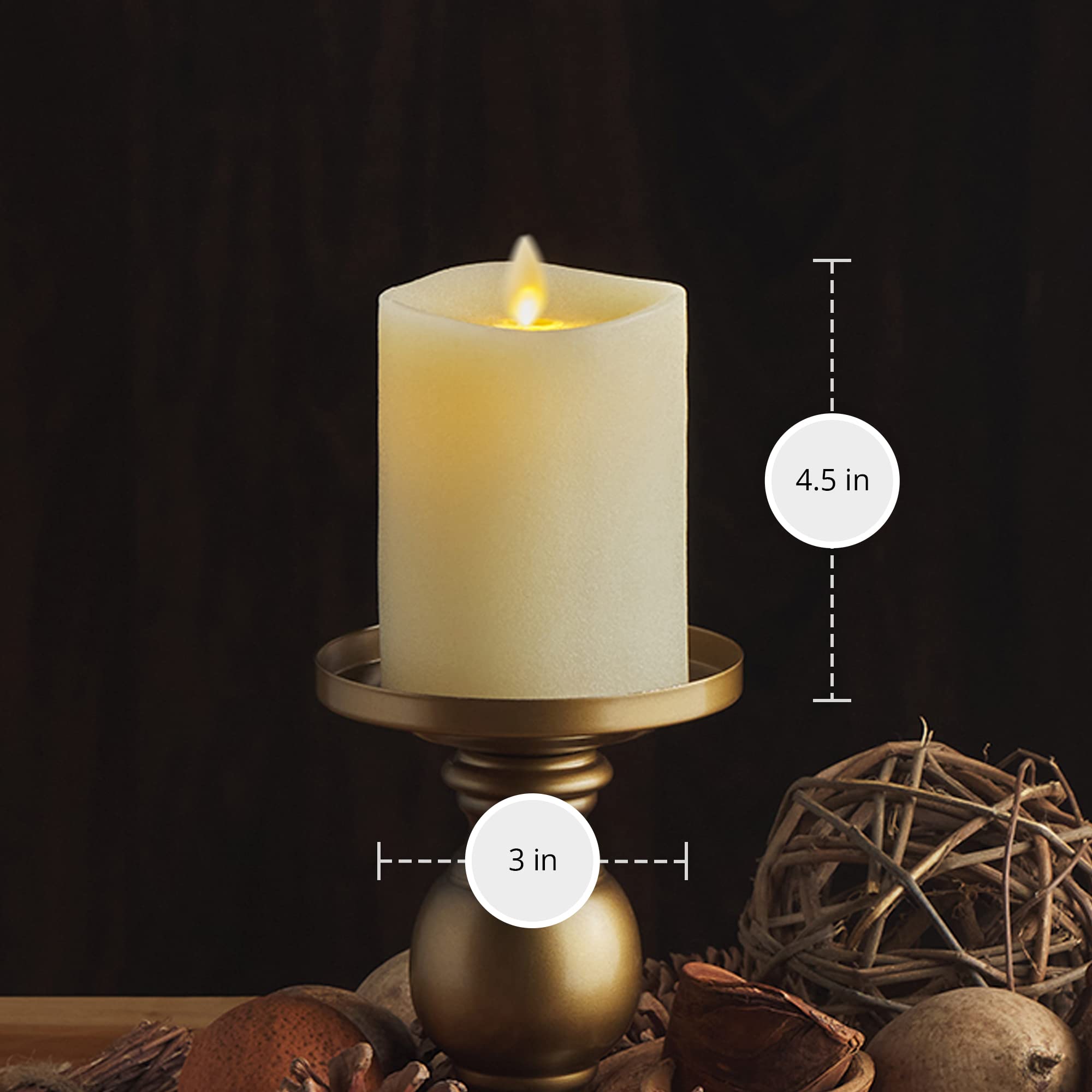 Luminara ivory flameless pillar candle packaging is sturdy and gift-ready.