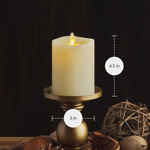 Luminara ivory flameless pillar candle packaging is sturdy and gift-ready.