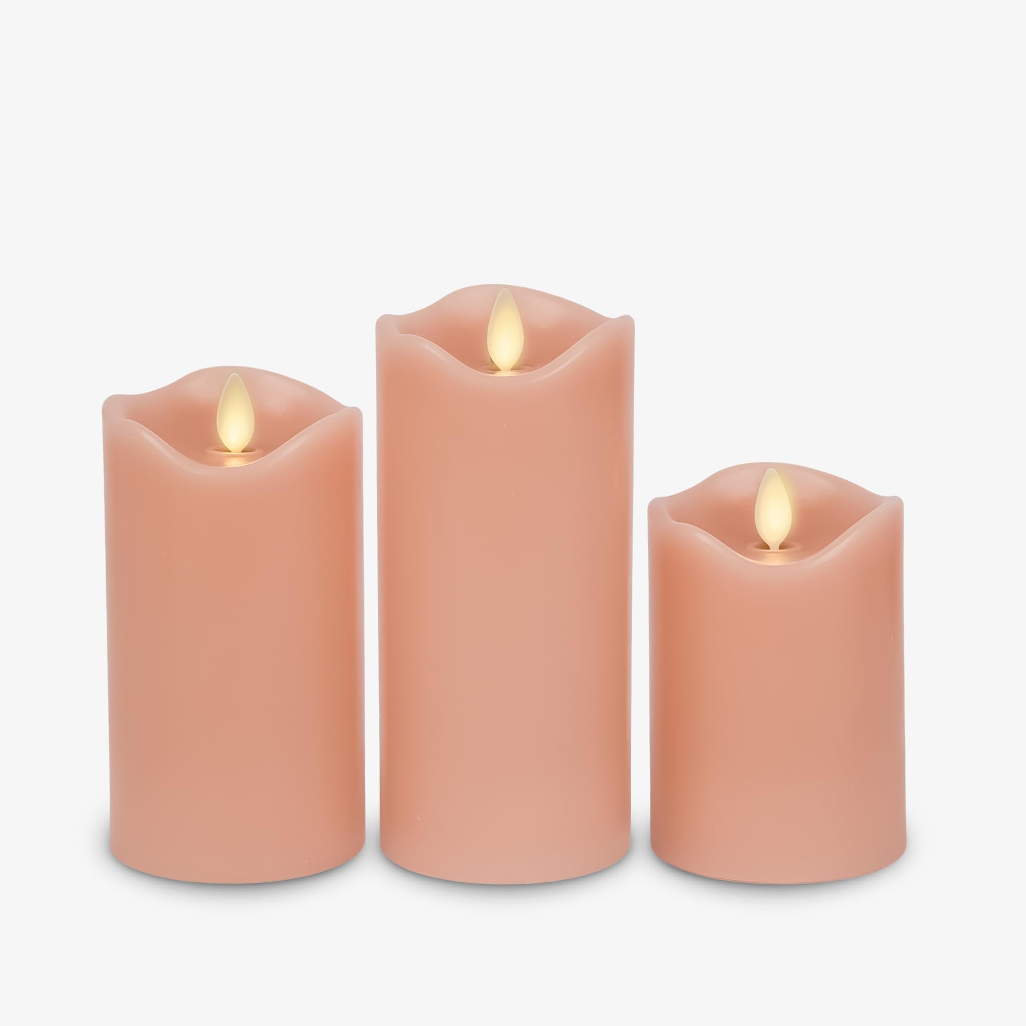 Luminara flameless pillar candles with warm white flame for realistic, worry-free mood lighting