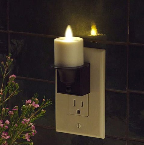 Luminara flameless nightlight with real flame effect for cozy ambience.