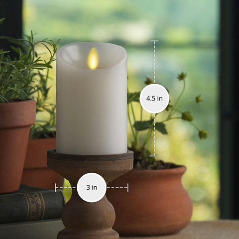 Luminara flameless candle remote-compatible option offers convenient control with separate remote.