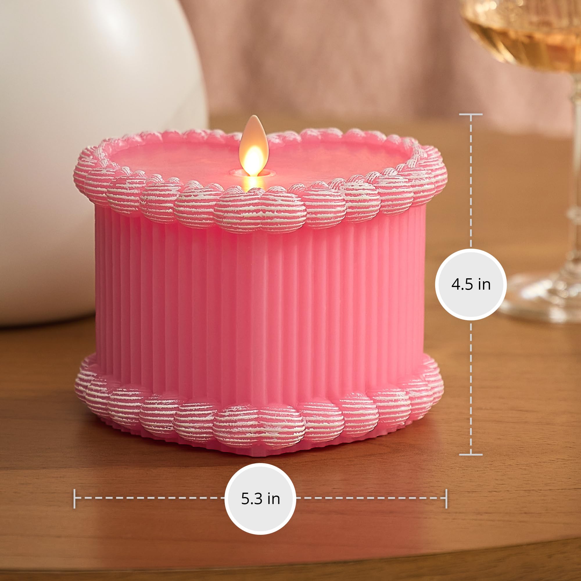 Luminara flameless safety candle provides secure ambiance for desks and mantels.