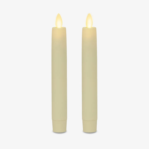 Luminara flameless taper ivory 1x6 pack2 glows safely for family dining.