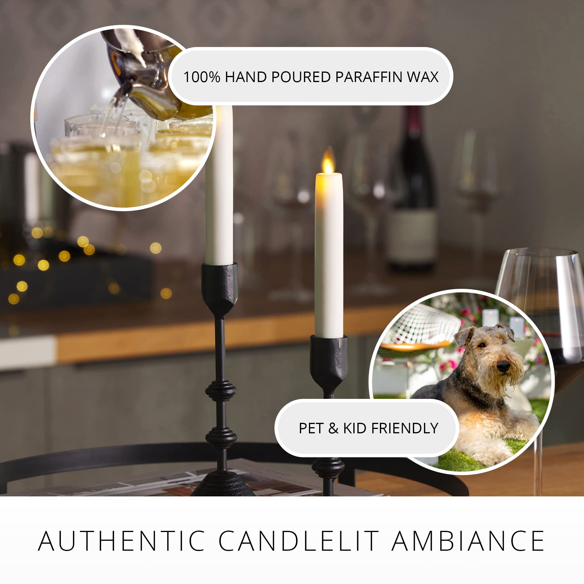 Luminara candles run on 1 AA battery with long runtime