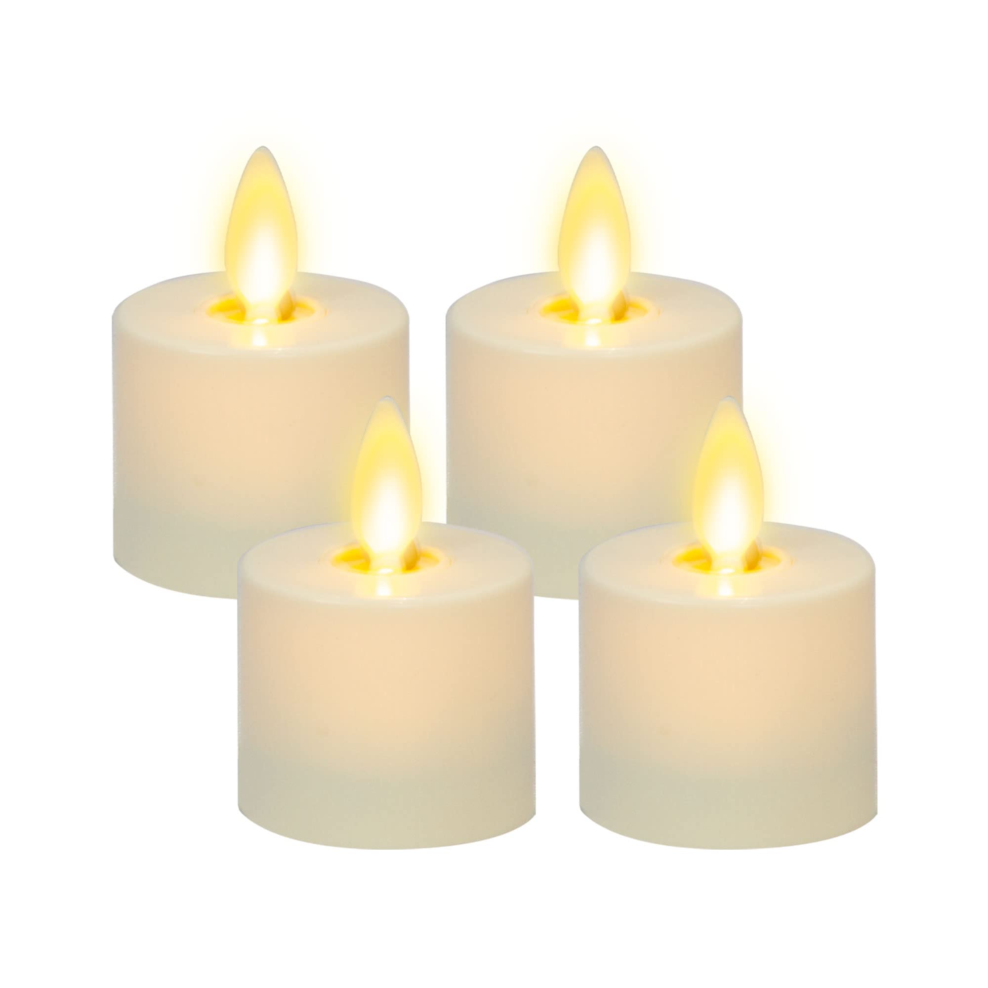 Luminara flickering flameless tealight ivory pearls 4-pack for safe, romantic centerpieces.