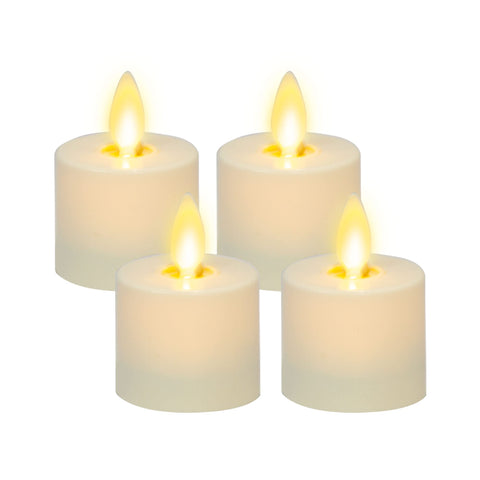Luminara flickering flameless tealight ivory pearls 4-pack for safe, romantic centerpieces.