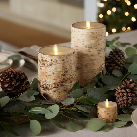 Luminara holiday centerpiece display idea for Christmas and winter tables
