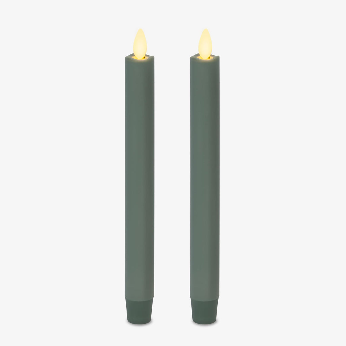 Luminara Iceberg Green taper candle with realistic flame for safe ambient lighting