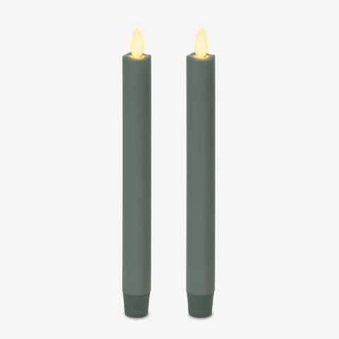 Luminara Iceberg Green taper candle with realistic flame for safe ambient lighting