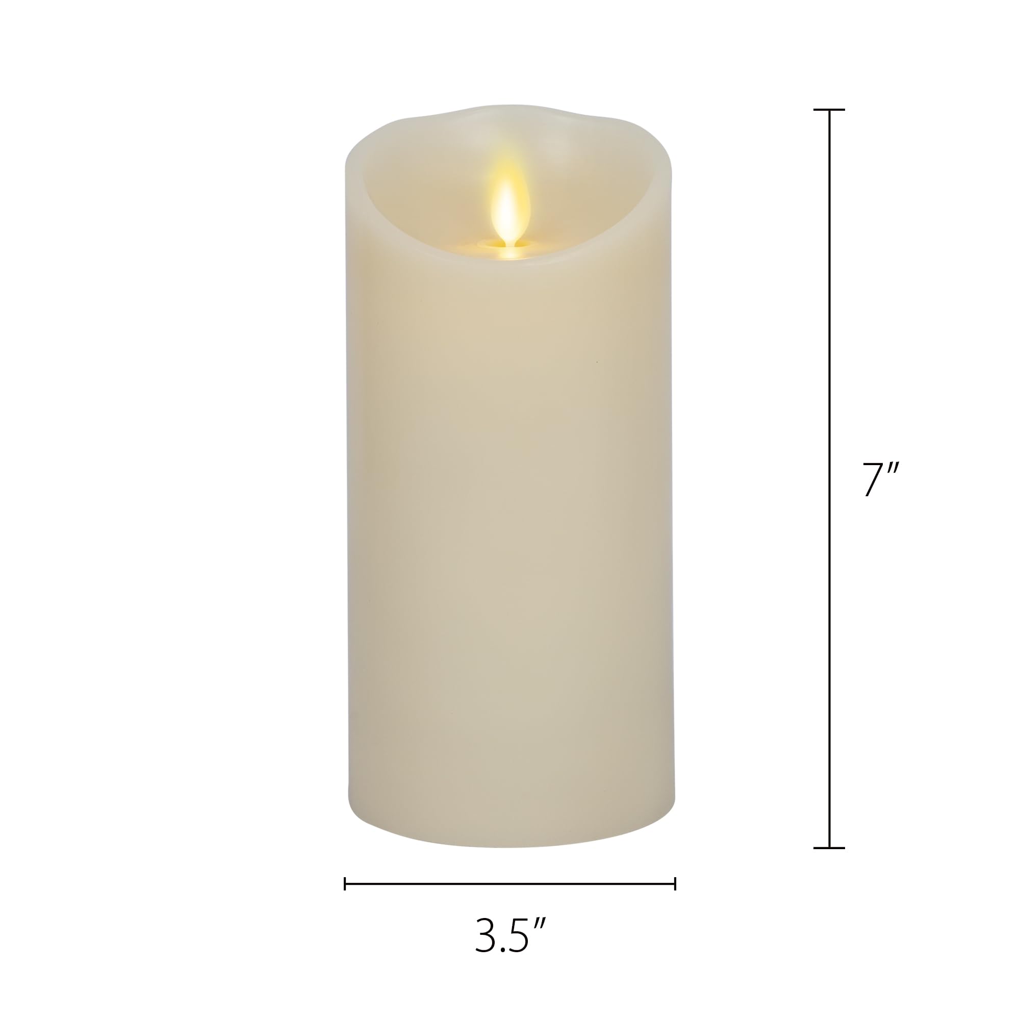 Luminara indoor-safe flameless candle ivory offers soot-free ambience.