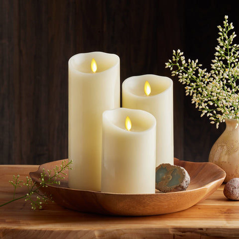 Luminara long-runtime battery candle ivory for extended use.